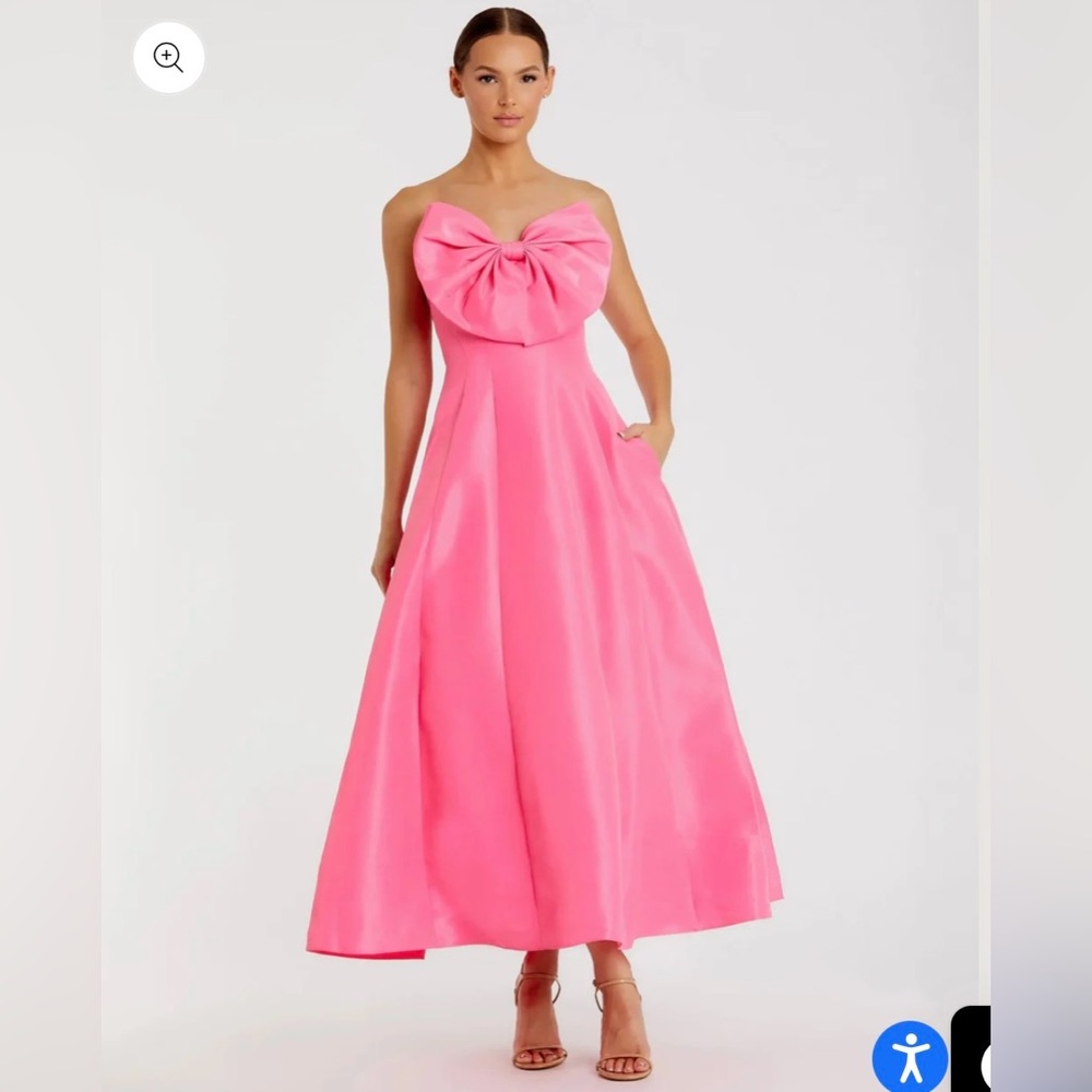Mac Duggal Vibrant Pink Strapless Gown